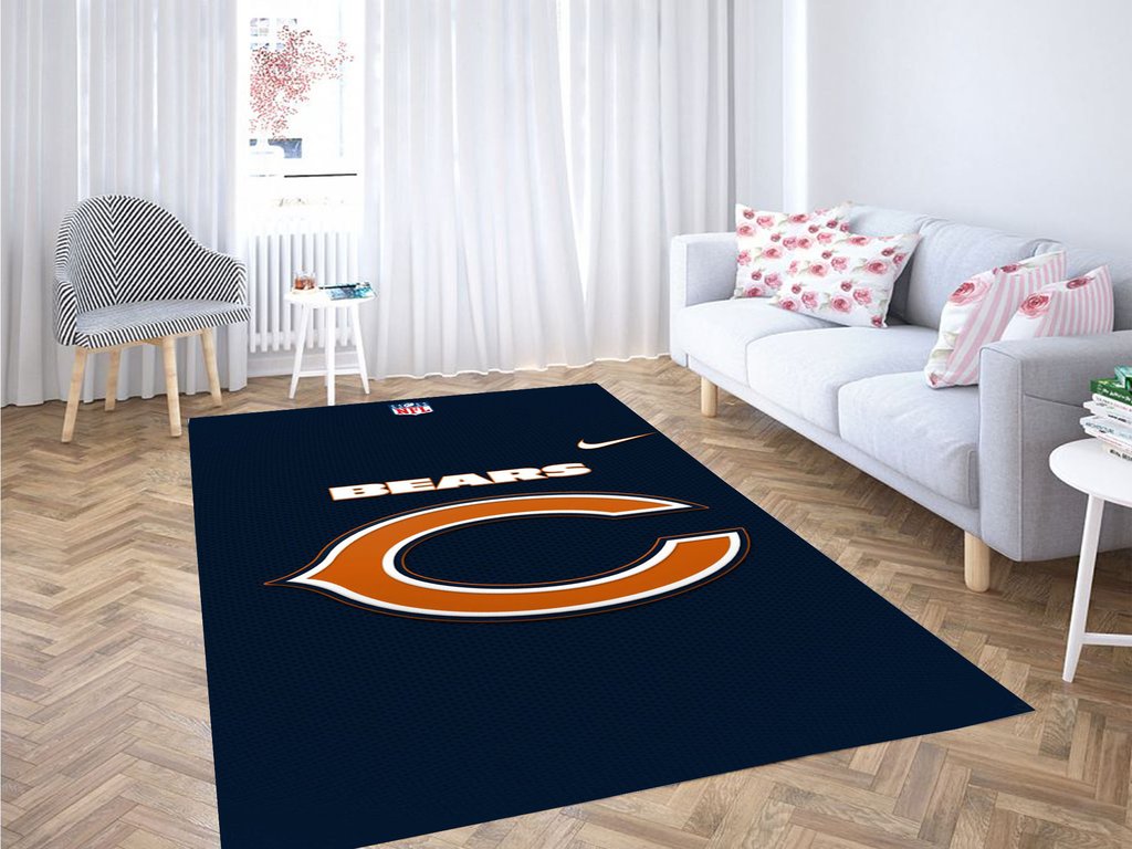 Chicago Bears Wallpaper Living Room Modern Carpet Rectangle Rug