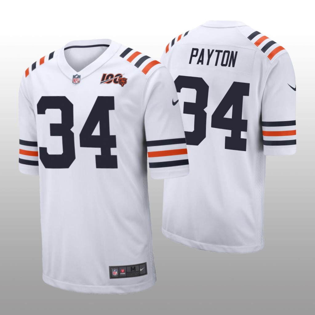 Chicago Bears Walter Payton White Classic Jersey 100th Season - Men's