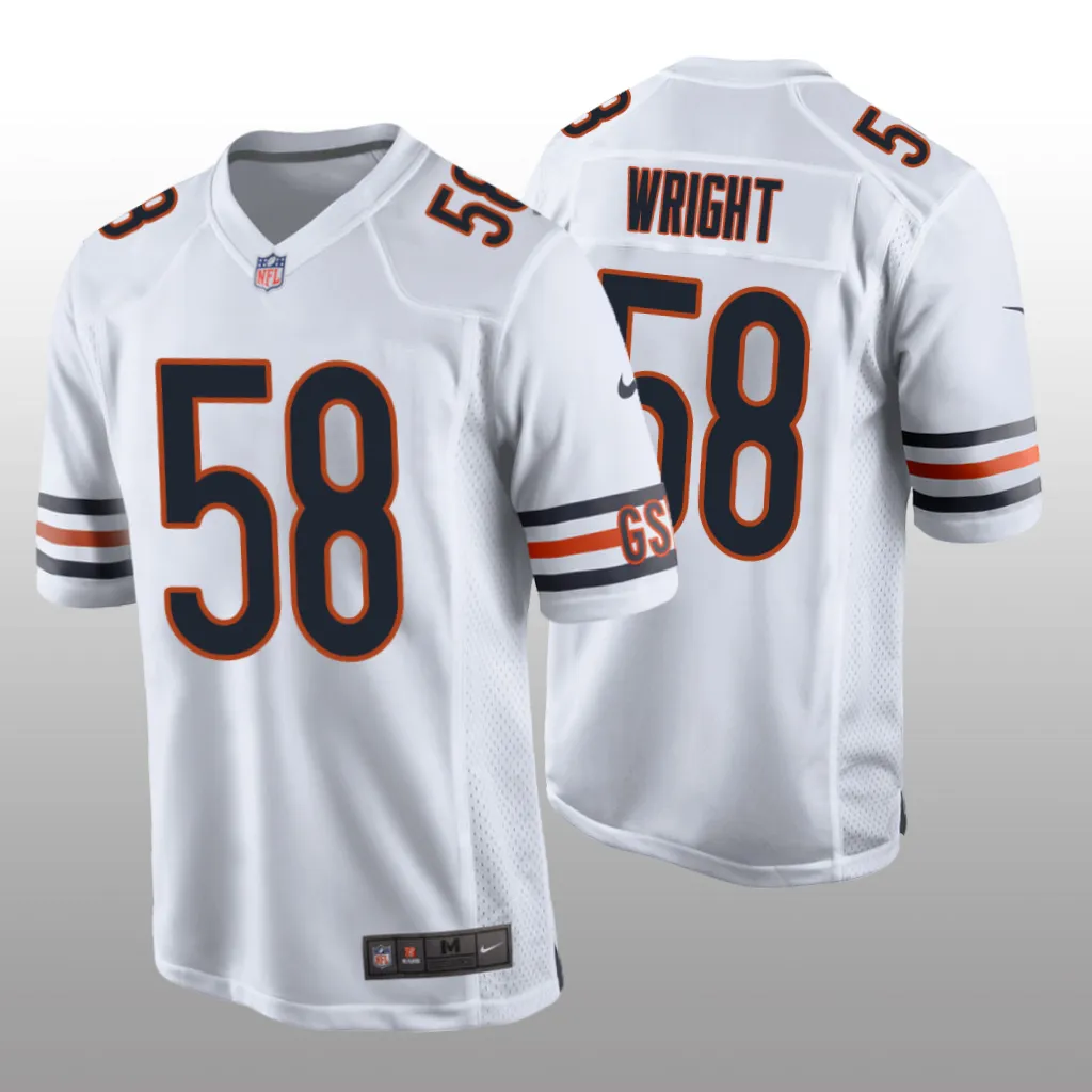 Chicago Bears White 2023 NFL Draft Darnell Wright Game Jersey