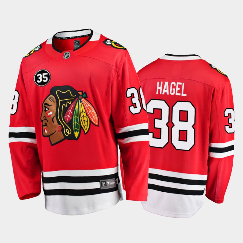 Chicago Blackhawks #38 Brandon Hagel 35 Patch Honor Tony Esposito Red Home Jersey