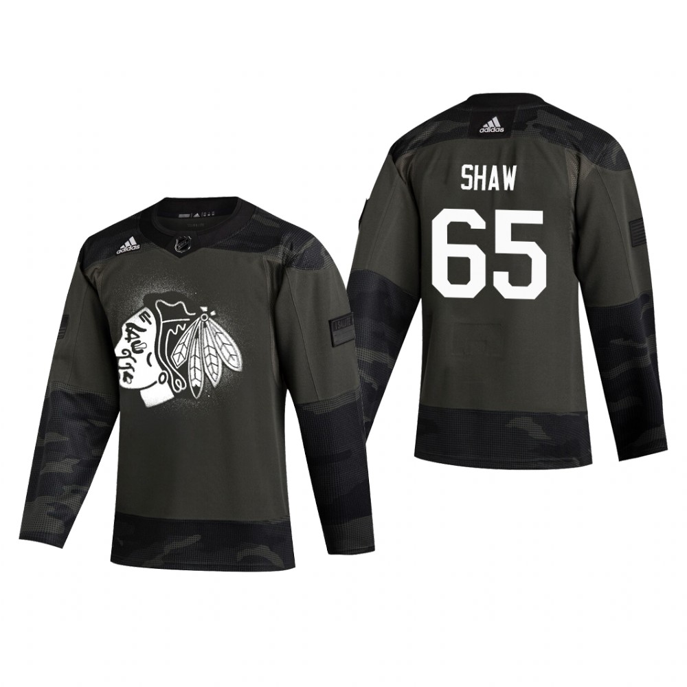 Chicago Blackhawks Andrew Shaw #65 2019 Veterans Day Camo Practice Jersey
