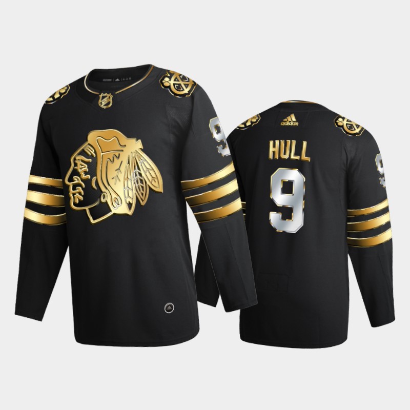 Chicago Blackhawks Bobby Hull #9 2020-21 Retired Golden Black Limited Edition Jersey