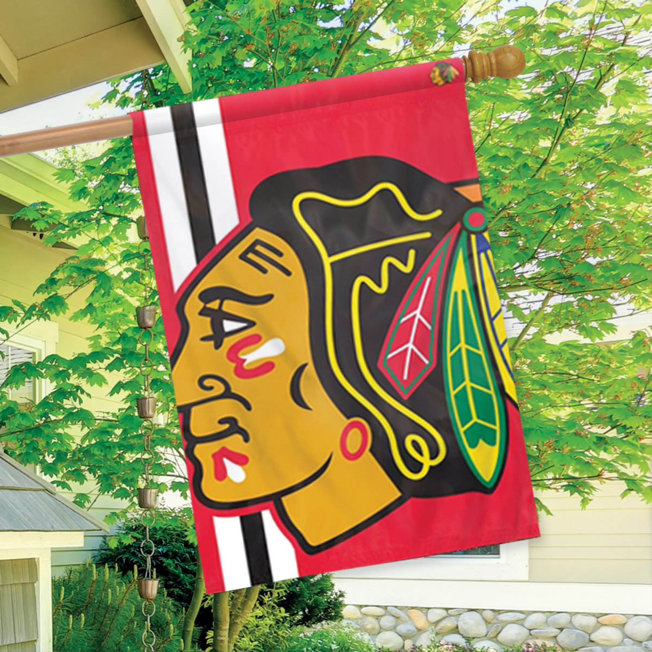 Chicago Blackhawks Bold Logo Garden Flag, House Flag