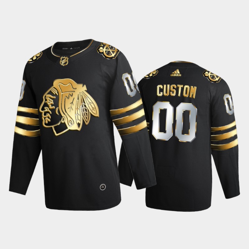 Chicago Blackhawks Custom #00 2020-21 Golden Black Limited Edition Jersey