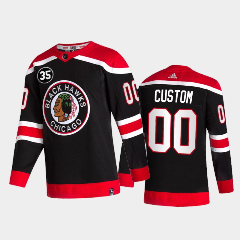 Chicago Blackhawks Custom #00 35 Patch Honor Tony Esposito Black Retro Jersey