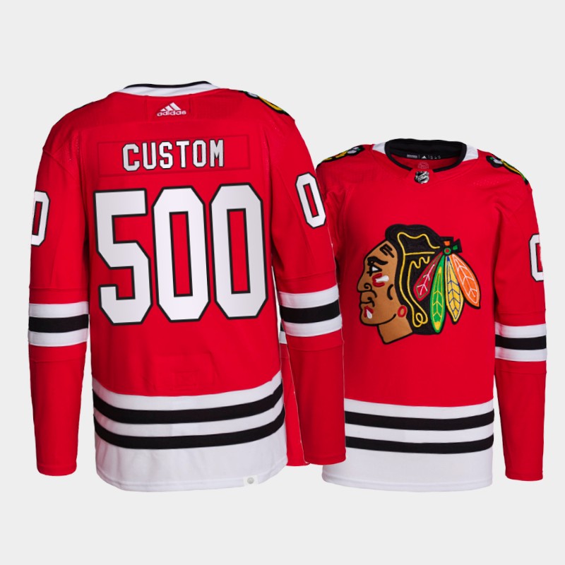 Chicago Blackhawks Custom Honor Fleury 500 wins Jersey Red Special Uniform