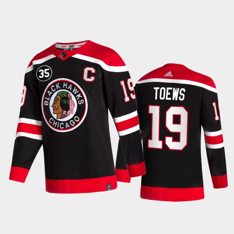Chicago Blackhawks Jonathan Toews #19 35 Patch Honor Tony Esposito Black Retro Jersey