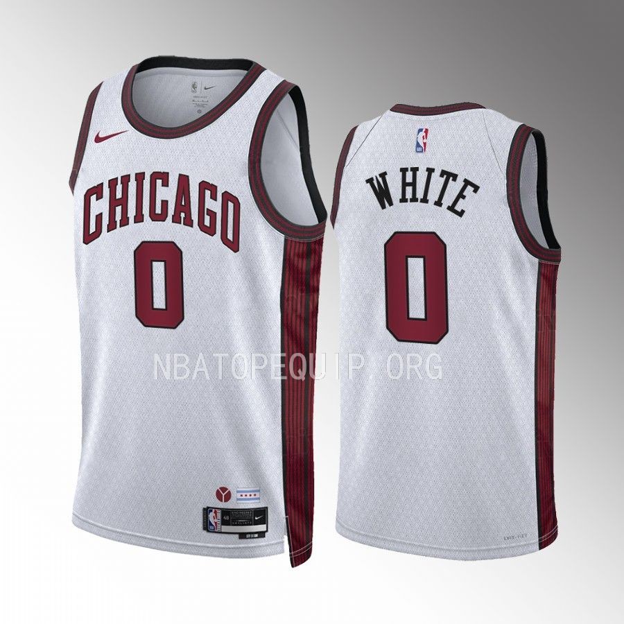 Chicago Bulls Coby White 2022-23 City Edition White #0 Jersey Swingman