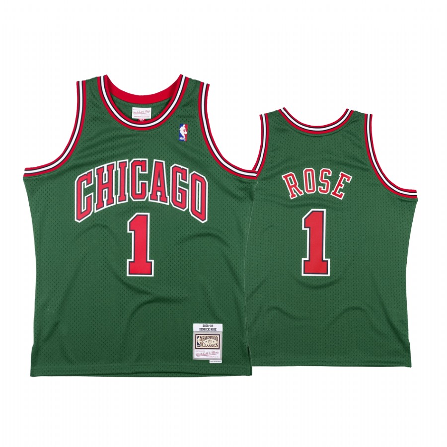 Chicago Bulls Derrick Rose #1 Green Throwback Jersey