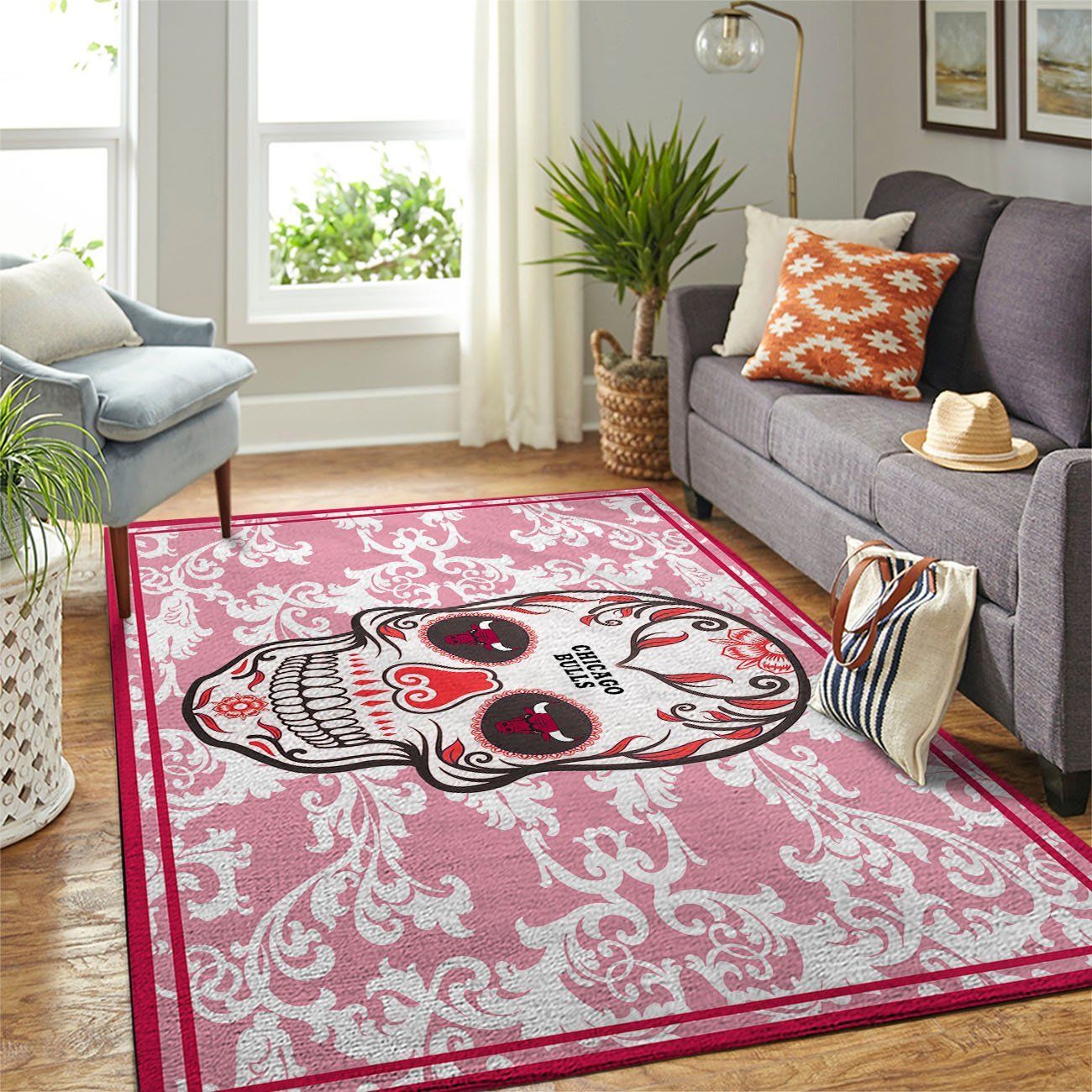 Chicago Bulls Living Room Area Rectangle Rug