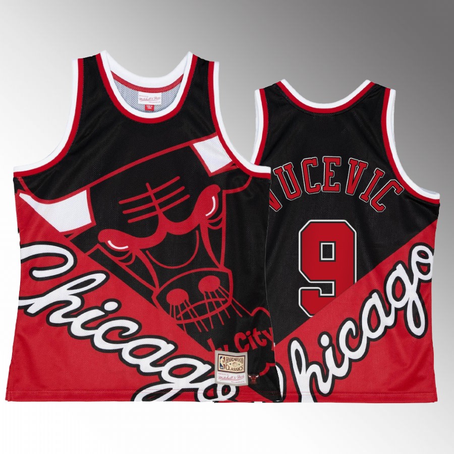 Chicago Bulls Nikola Vucevic Big Face 5.0 #9 Tank Top Red Black Two-Tone Fashion Men's Jersey Shirt