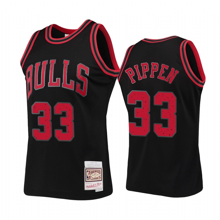 Chicago Bulls Scottie Pippen Black Rings Collection HWC Jersey #33