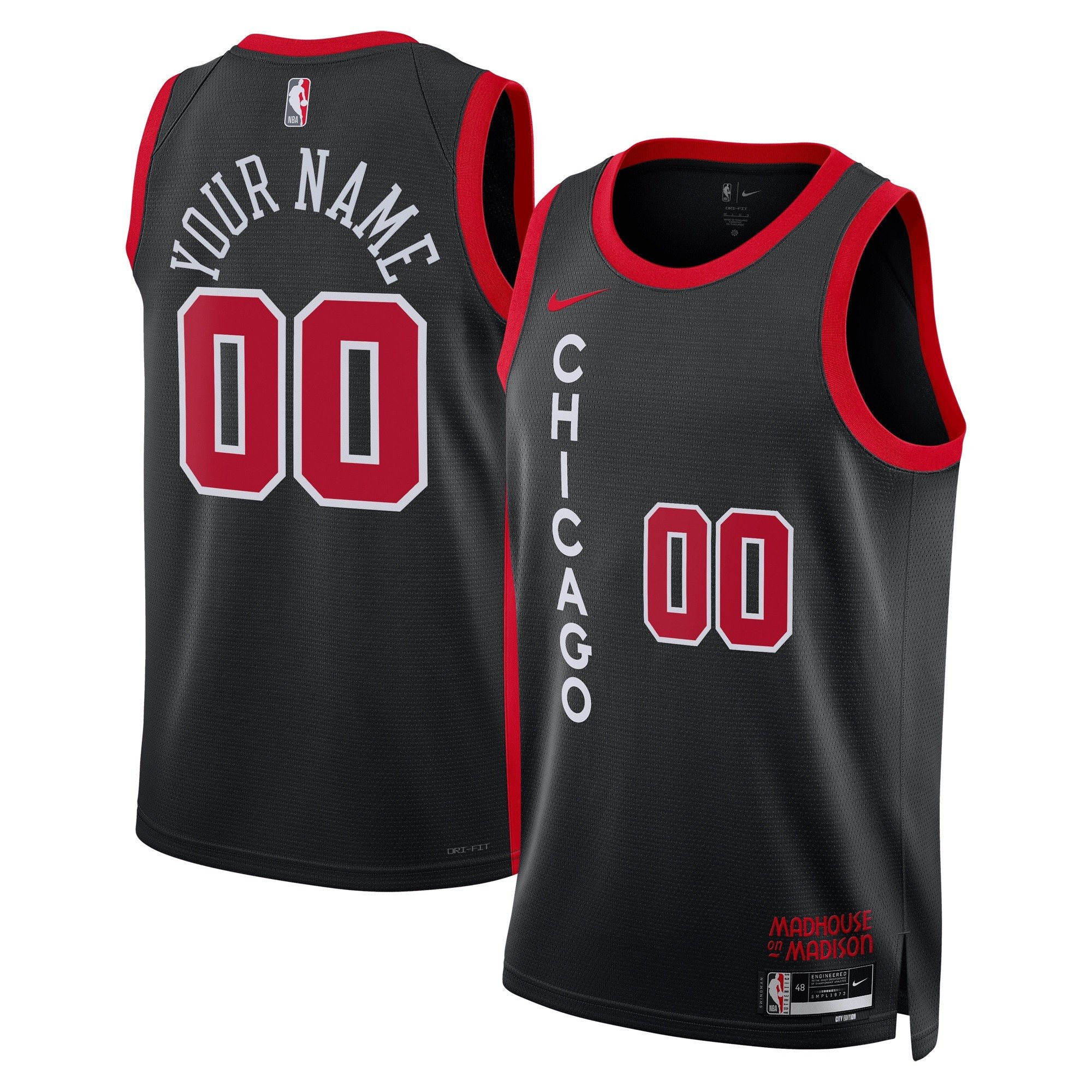 Chicago Bulls Swingman City Edition Custom Black Jersey - All Stitched