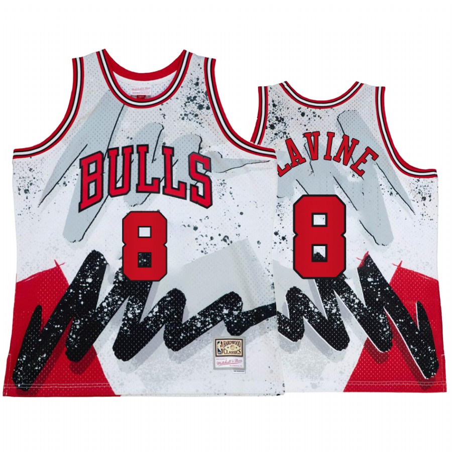 Chicago Bulls Zach LaVine Hyper Hoop #8 White Throwback 90s Jersey