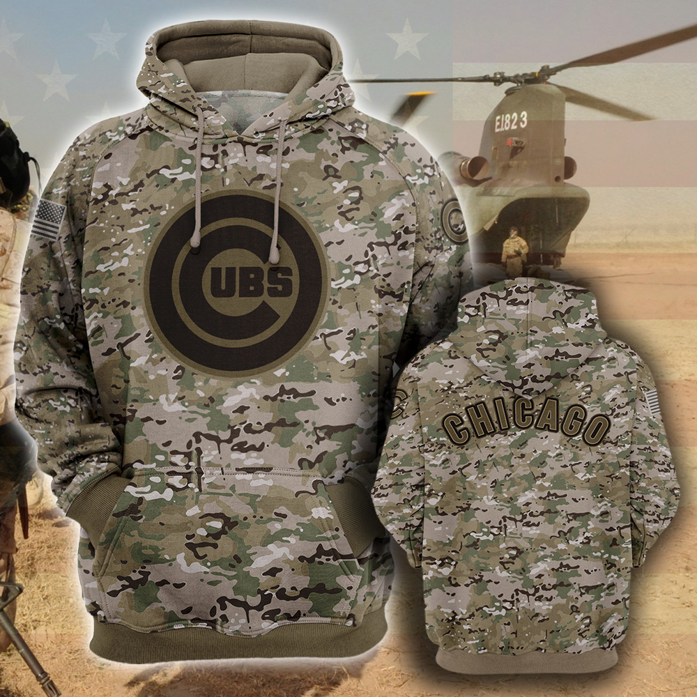 Chicago Cubs- All Over Prints 3D Hoodie – Camo Style