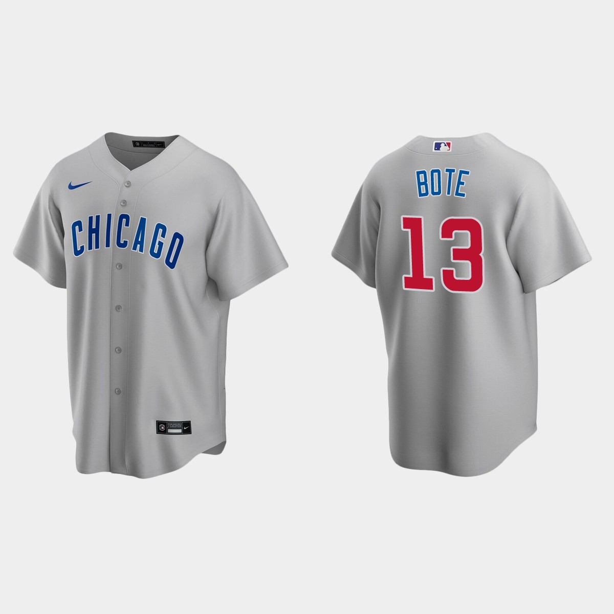 Chicago Cubs #13 David Bote Gray Road Jersey