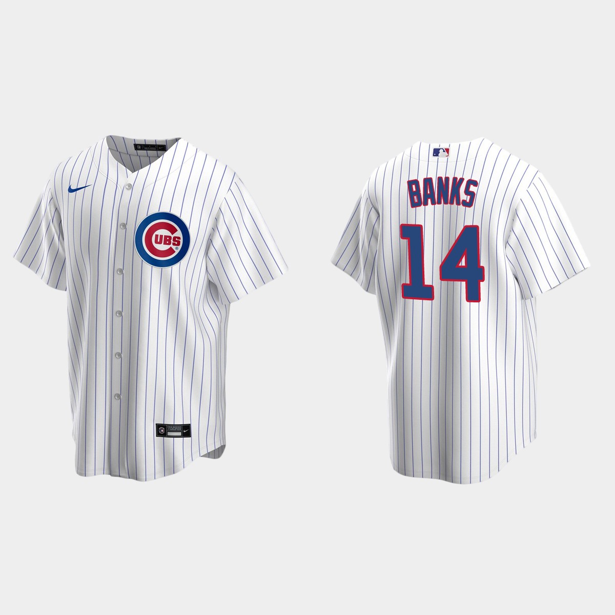 Chicago Cubs #14 Ernie Banks White Home Jersey