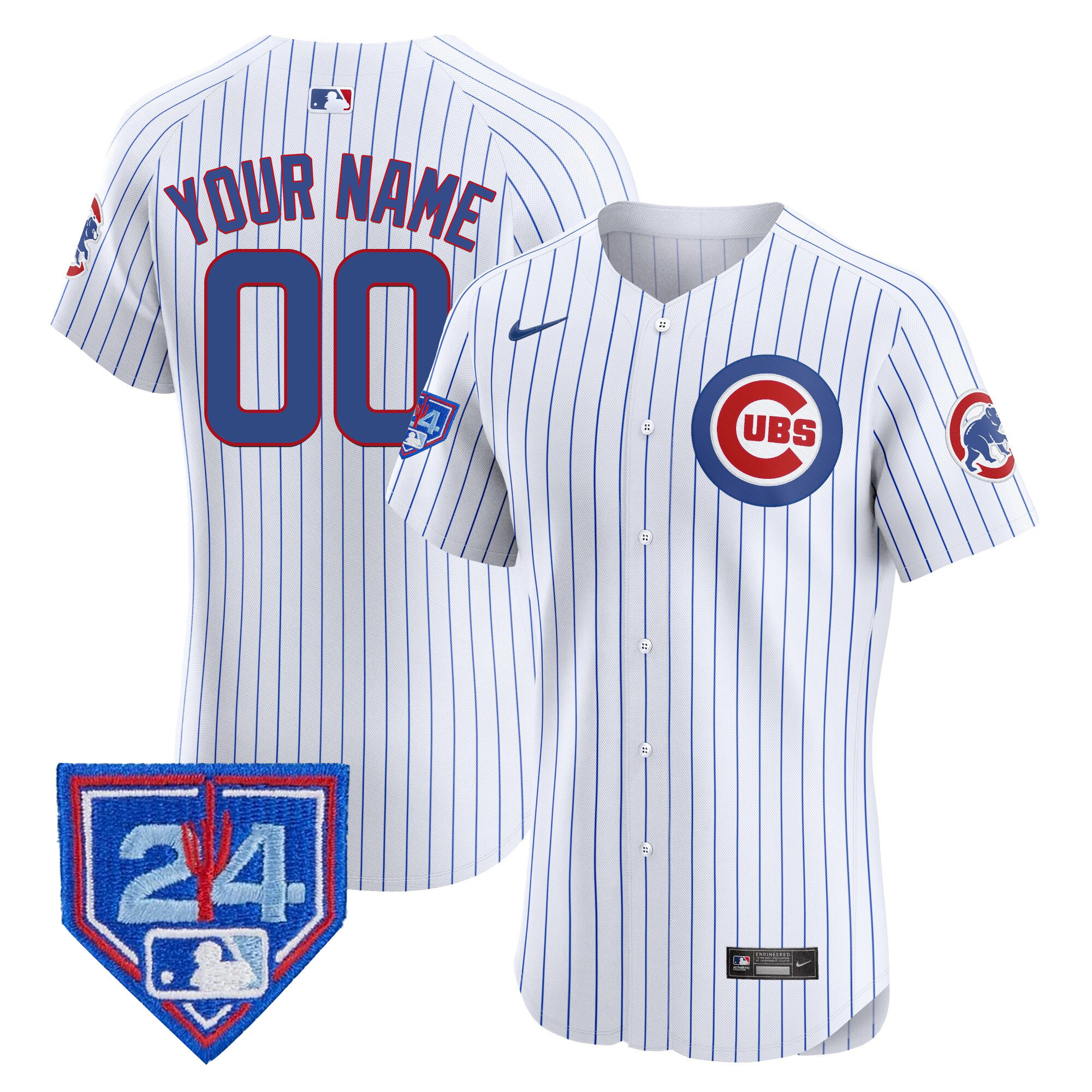 Chicago Cubs 2024 Spring Training Patch Vapor Premier Elite Custom V2 White Jersey - All Stitched