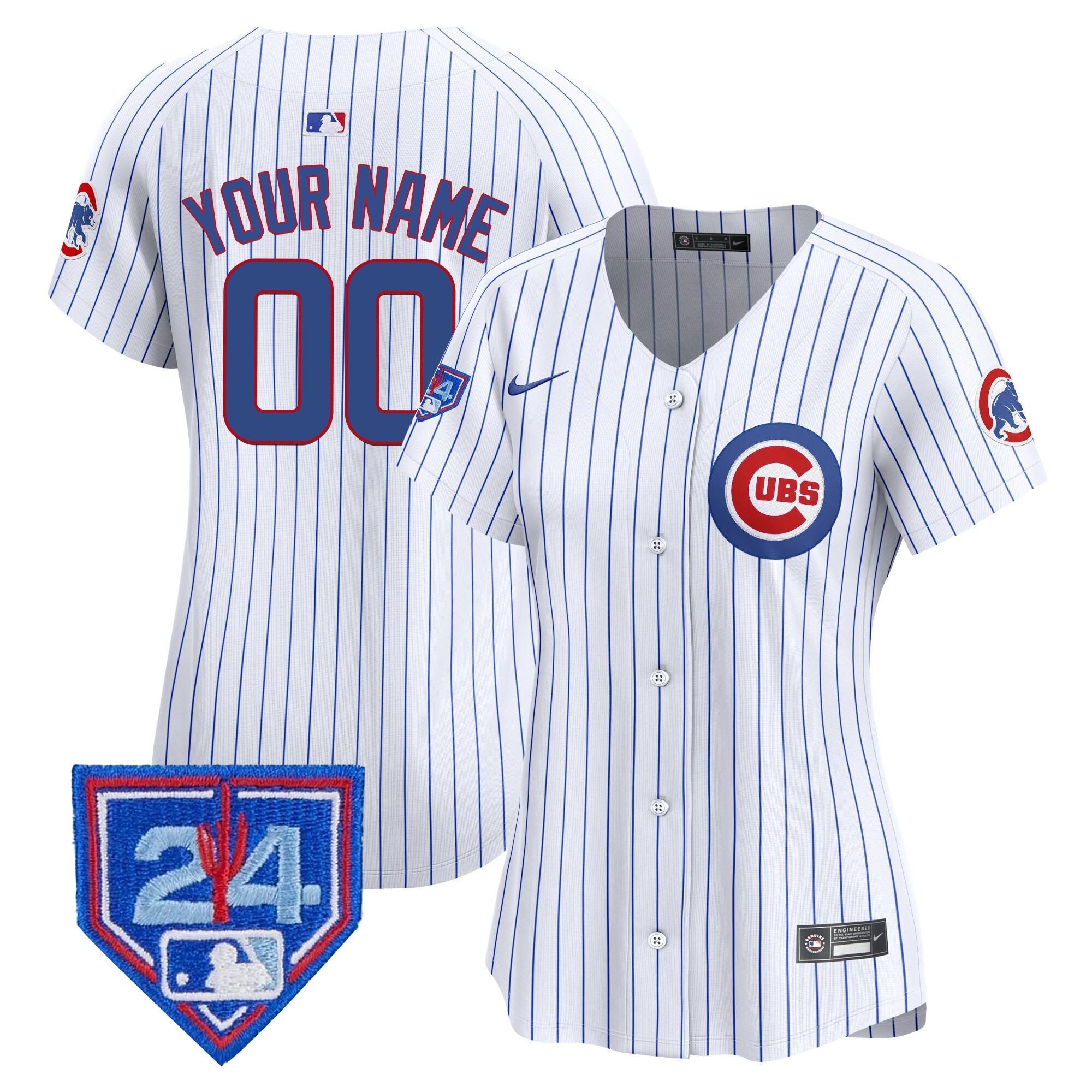 Chicago Cubs 2024 Spring Training Patch Vapor Premier Limited Custom V2 White Jersey - All Stitched