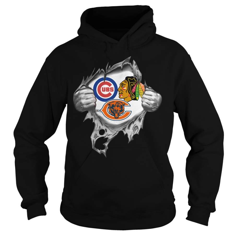 Chicago Cubs Blackhawks and Bears inside me – Hoodie
