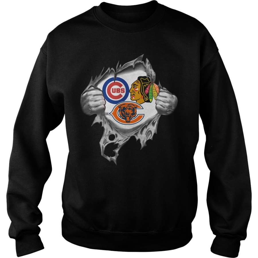 Chicago Cubs Blackhawks and Bears inside me – Sweatshirt