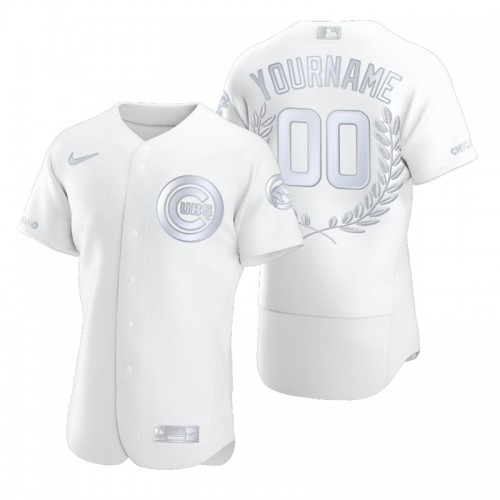 Chicago Cubs Custom Men’s Platinum MLB MVP Player Edition Jersey