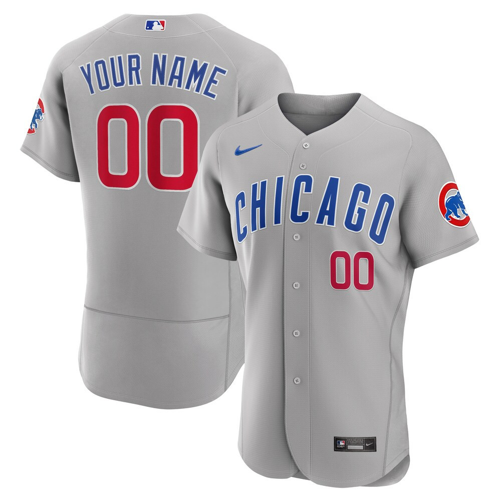 Chicago Cubs Gold Custom Flex Gray Jersey - All Stitched
