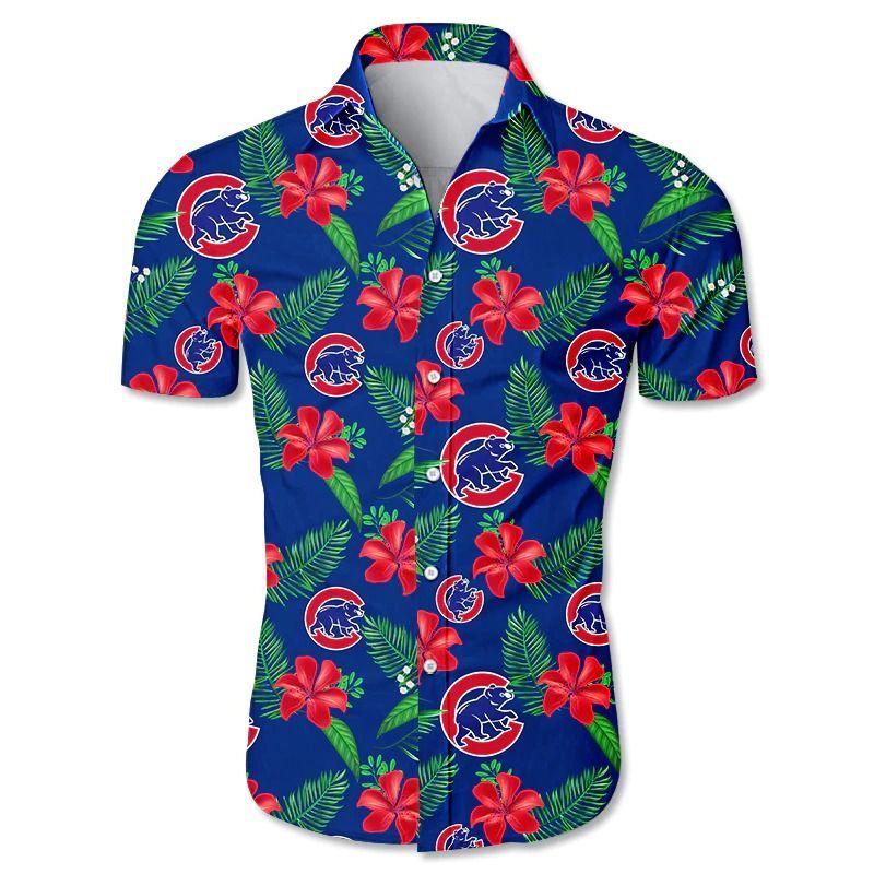 Chicago Cubs Hawaiian shirt Tropical flower