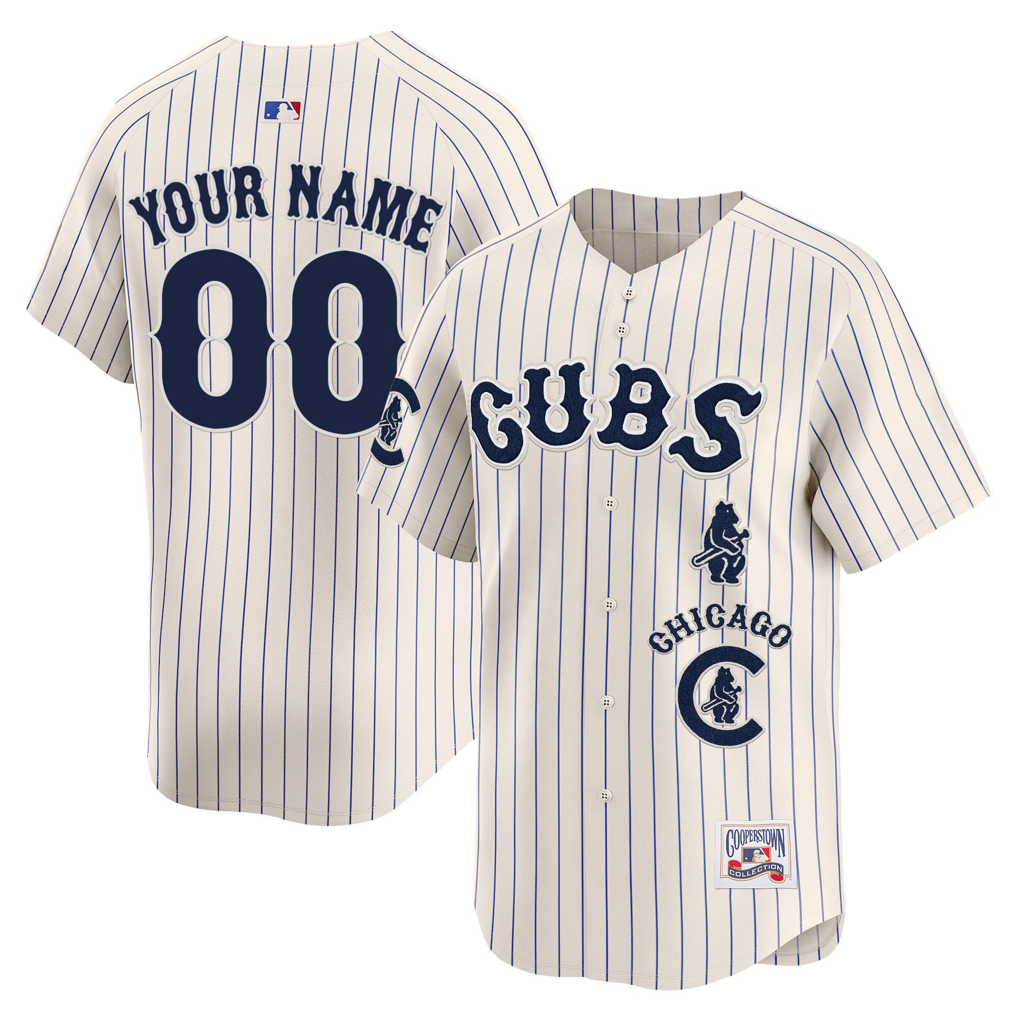 Chicago Cubs Special Vapor Premier Limited Custom Pinstripe Jersey - All Stitched