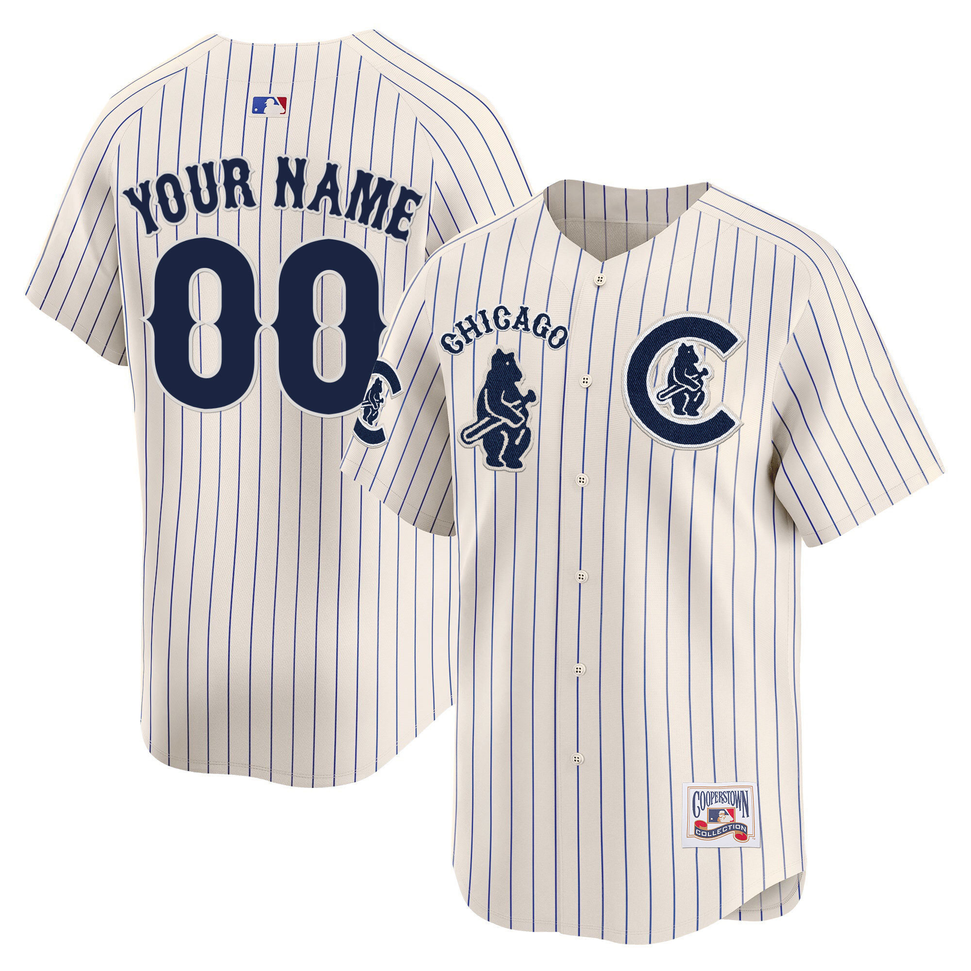 Chicago Cubs Special Vapor Premier Limited Custom V2 Pinstripe Jersey - All Stitched