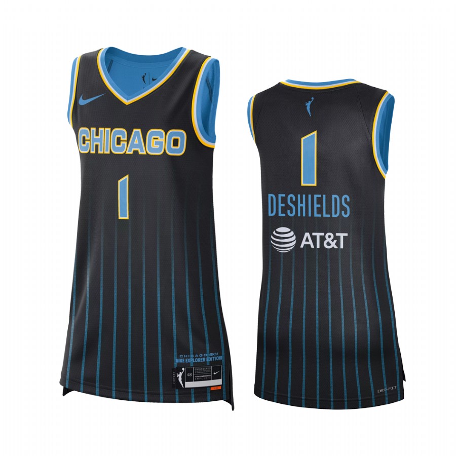 Chicago Sky Diamond DeShields 2021 Explorer Edition #1 Jersey Women Black WNBA 25th