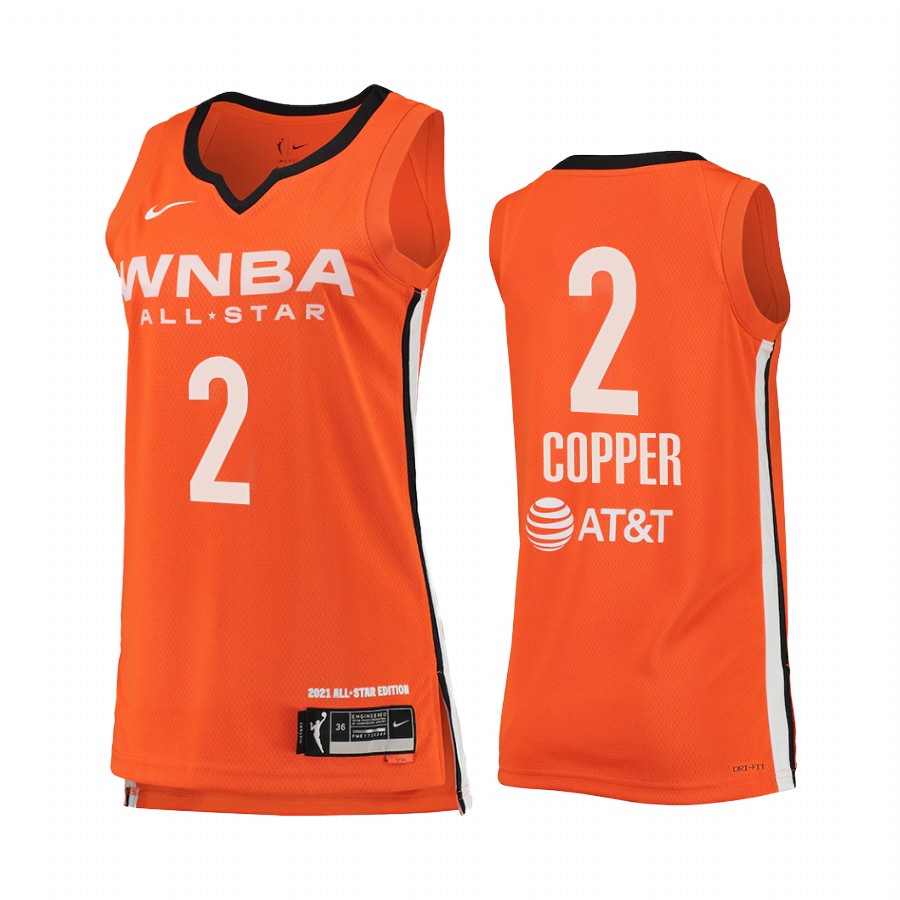 Chicago Sky Kahleah Copper 2021 WNBA All-Star Victory Women Orange #2 Jersey