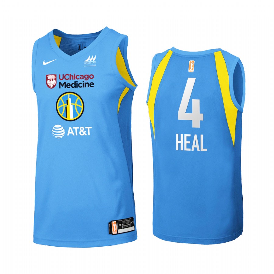 Chicago Sky Shyla Heal 2021 WNBA Draft First round Women Blue #4 Jersey