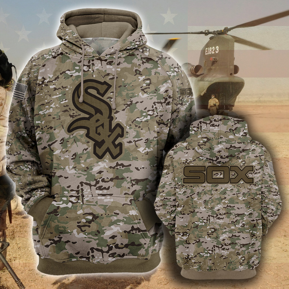 Chicago White Sox- All Over Prints 3D Hoodie – Camo Style