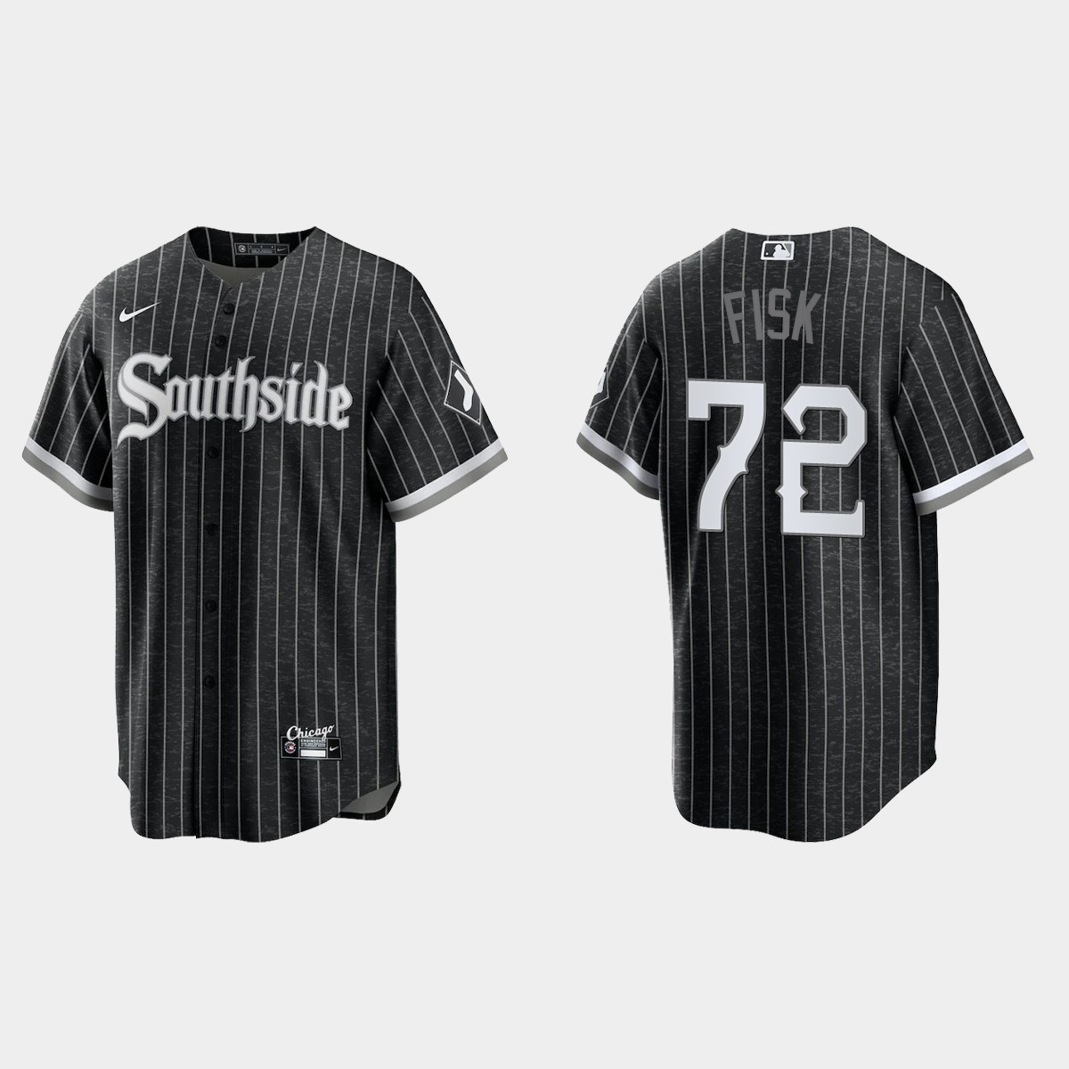 Chicago White Sox #72 Carlton Fisk 2021 City Connect Jersey - Black