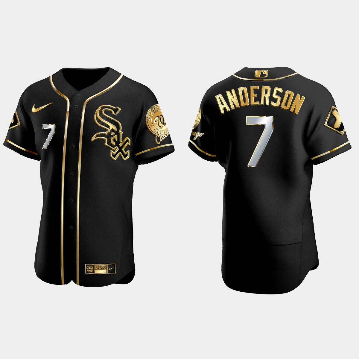 Chicago White Sox #7 Tim Anderson Golden Edition Jersey - Black