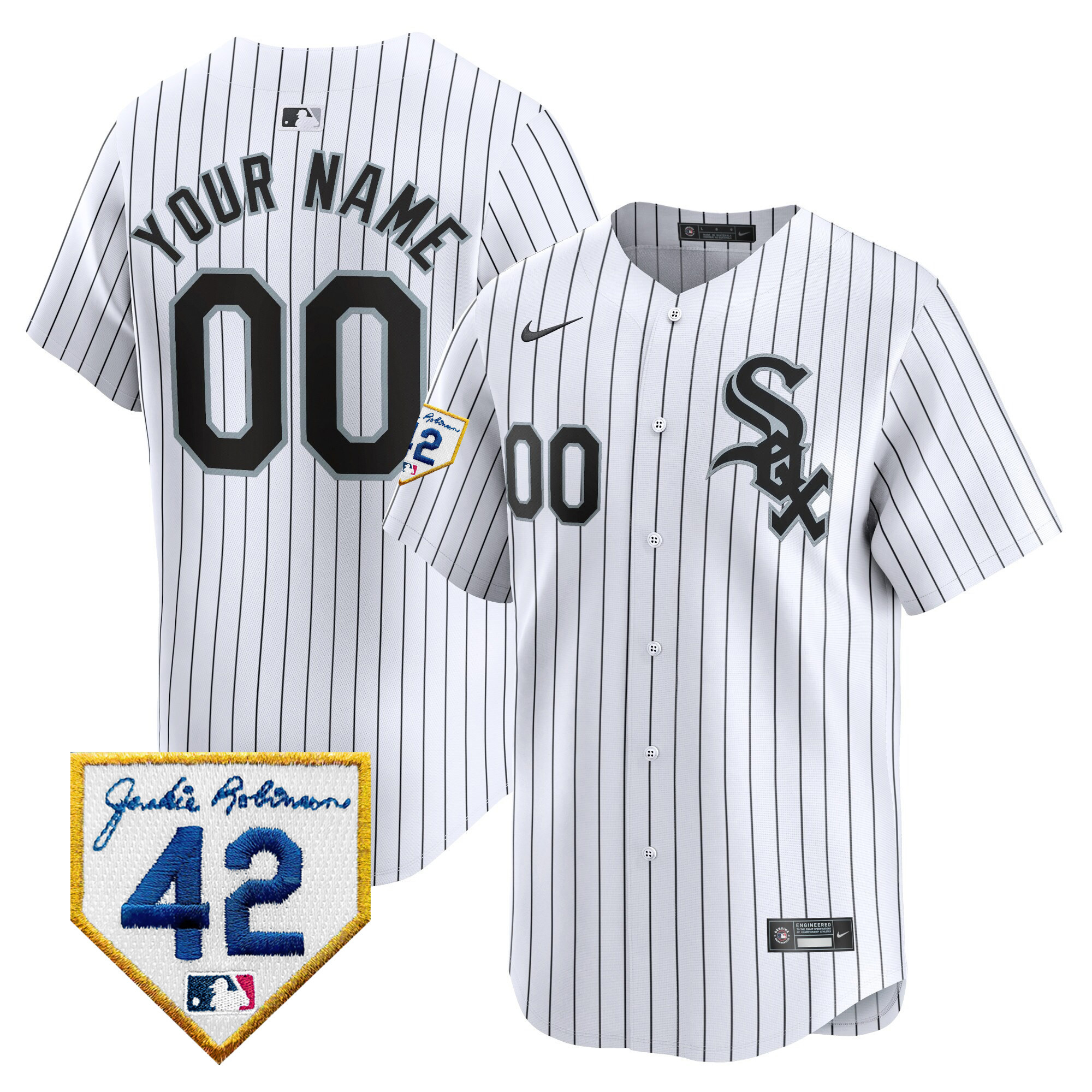 Chicago White Sox 2024 Jackie Robinson Patch Vapor Premier Limited Custom Jersey - All Stitched