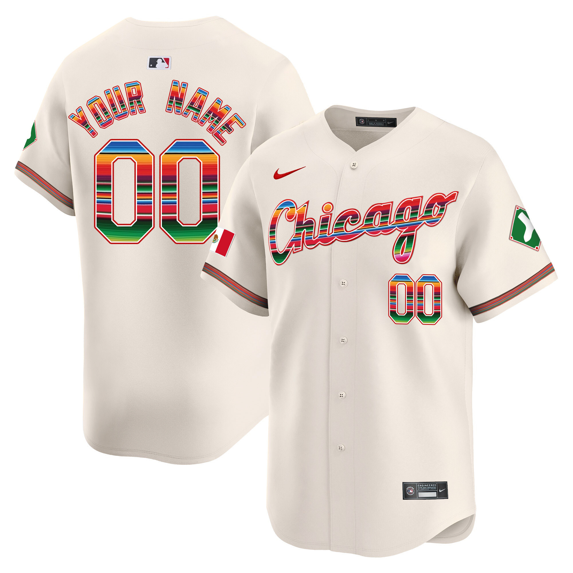 Chicago White Sox Mexico Vapor Premier Limited Custom V3 Cream Jersey - All Stitched