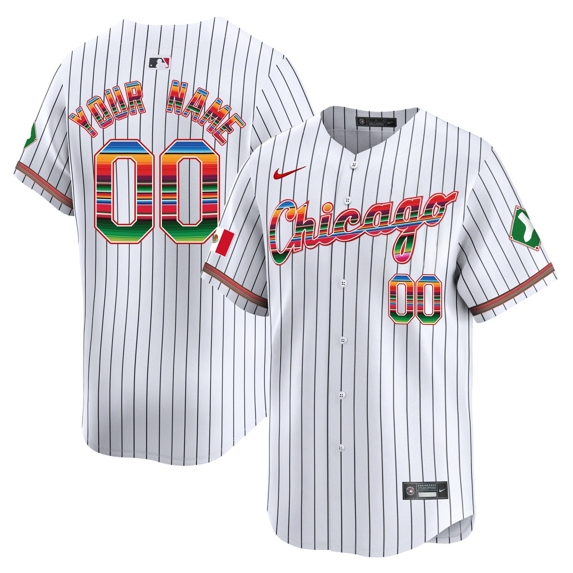 Chicago White Sox Mexico Vapor Premier Limited Custom V3 Stripe Jersey - All Stitched