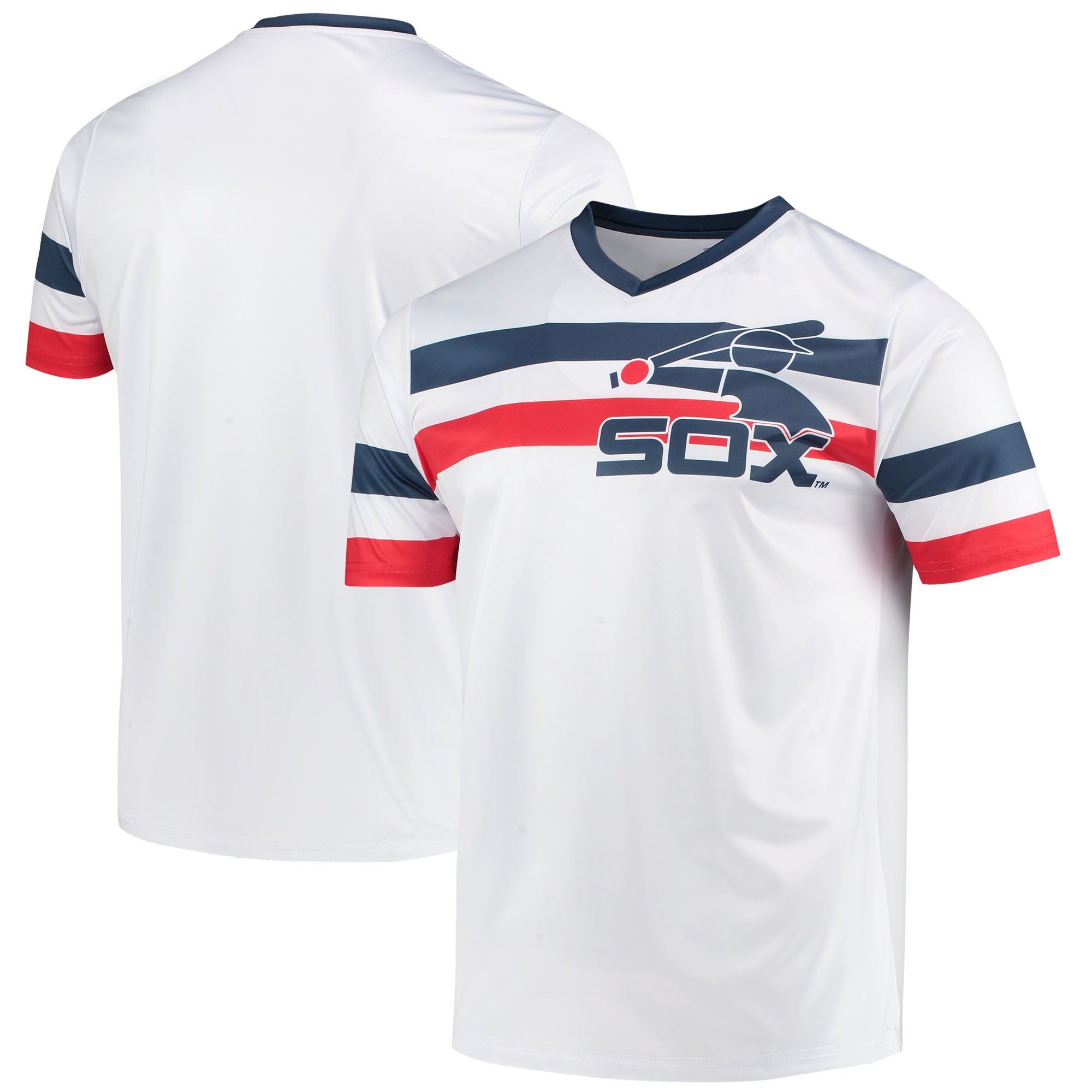 Chicago White Sox Stitches Cooperstown Collection V-Neck Stitched Jersey – White