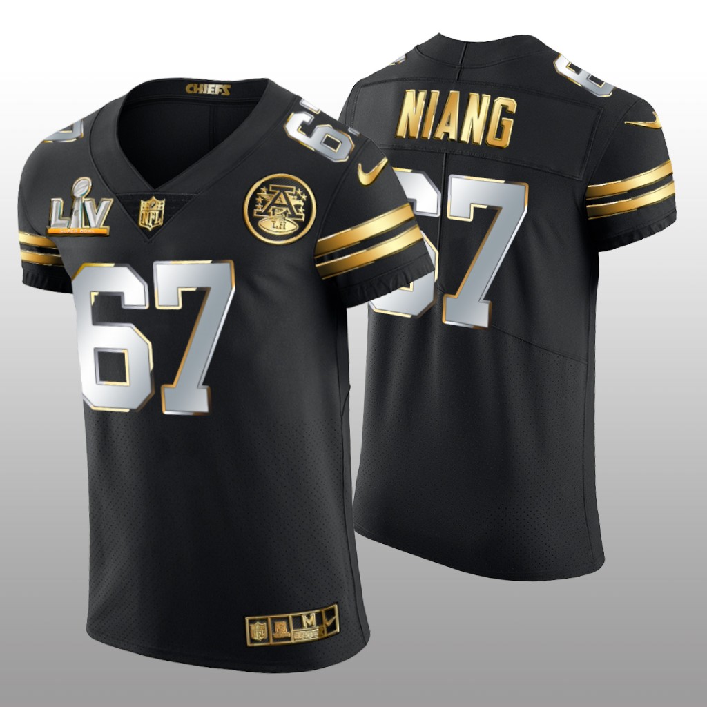 Chiefs Lucas Niang Black Golden Elite Jersey Super Bowl LV