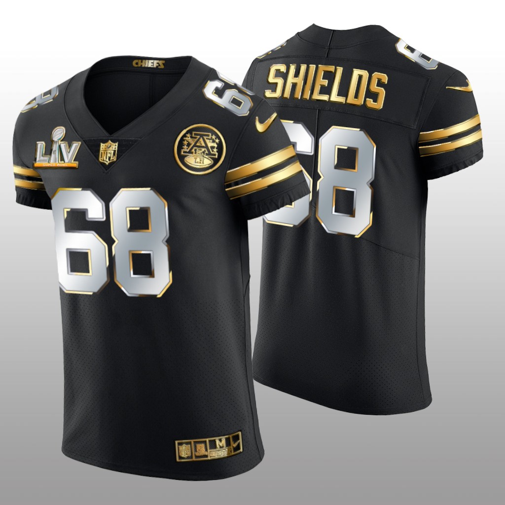 Chiefs Will Shields Black Golden Elite Jersey Super Bowl LV