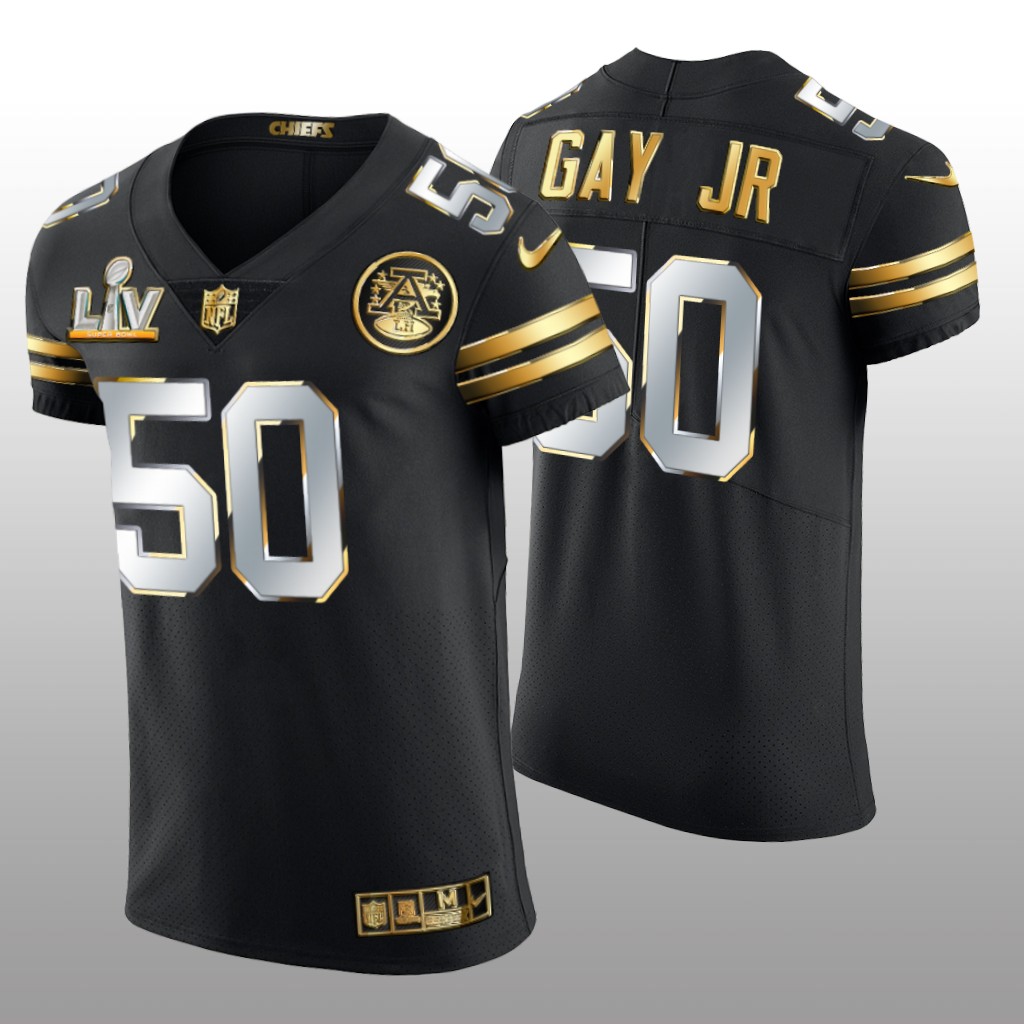 Chiefs Willie Gay Jr. Black Golden Elite Jersey Super Bowl LV