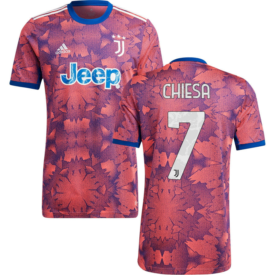 Chiesa 7 Juventus Men 2022/23 Third Soccer Jersey – Pink/Blue