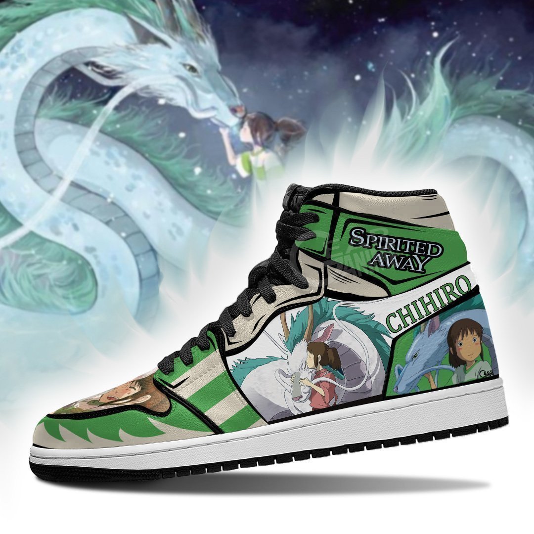 Chihiro And Haku JD1s Sneakers Spirited Away Anime Shoes, Air Jordan Hightop