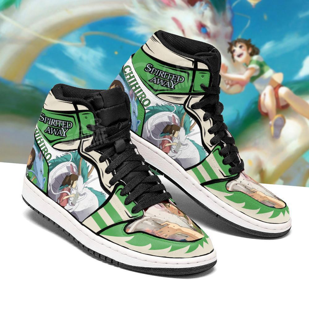 Chihiro And Haku JD1s Sneakers Spirited Away Anime Shoes, Air Jordan Hightop