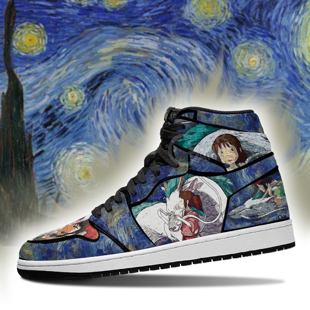 Chihiro Haku JD1s Sneakers Starry Night Style Spirited Away Anime Shoes, Air Jordan Hightop