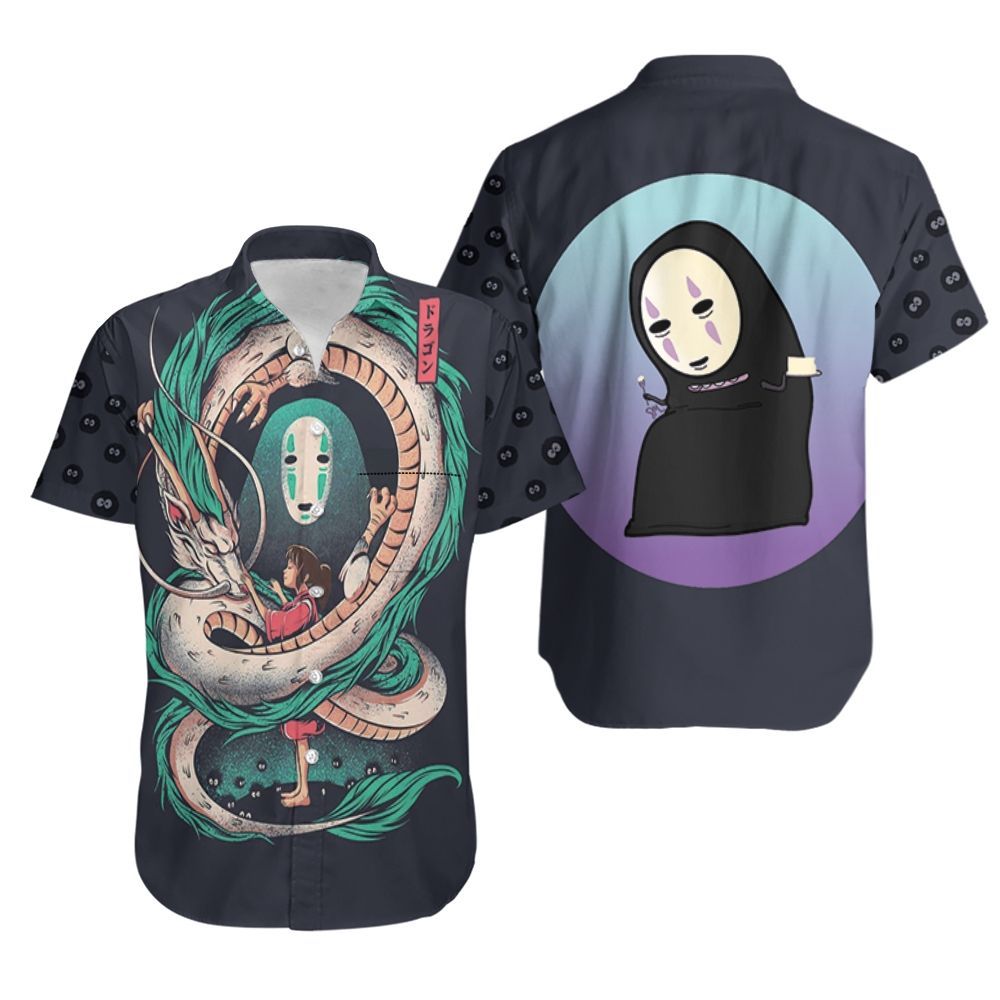 Chihiro Ogino Love Haku Nigihayami Kohaku Nushi No Face Spirited Away Studio Ghibli Fan Hawaiian Shirt