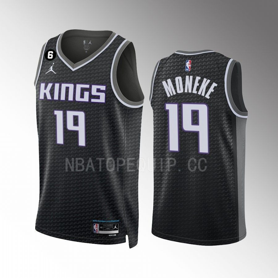 Chima Moneke 19 Sacramento Kings Black Men Stitched Jersey 2022-23 Statement Edition Swingman