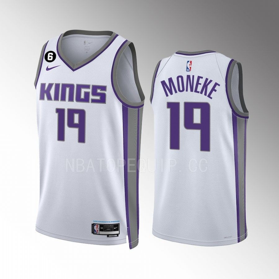 Chima Moneke 19 Sacramento Kings White Men Stitched Jersey 2022-23 Association Edition Swingman